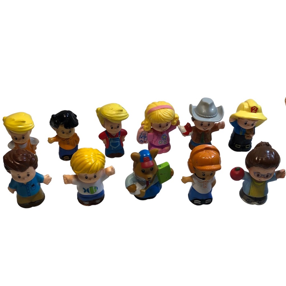 Lot of 11 Fisher-Price Little People 2012-2018 Mattel Farmer, Fireman with cat